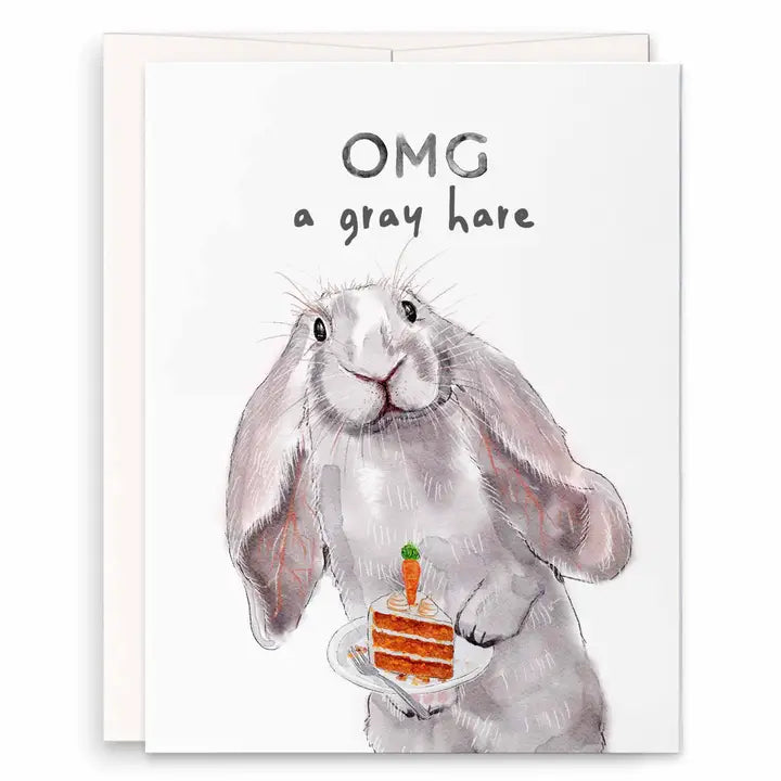 Liyana Studio - OMG a Gray Hare Birthday Card