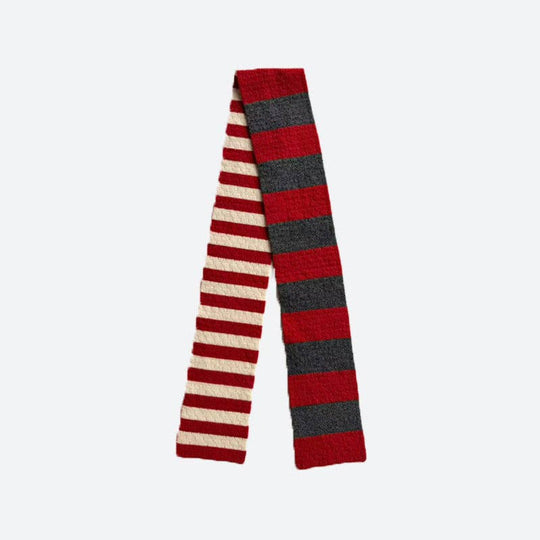 SALINA TRADING INC - Striped 100% Merino Wool Scarf for Women: Pink / 135 x 10 cm