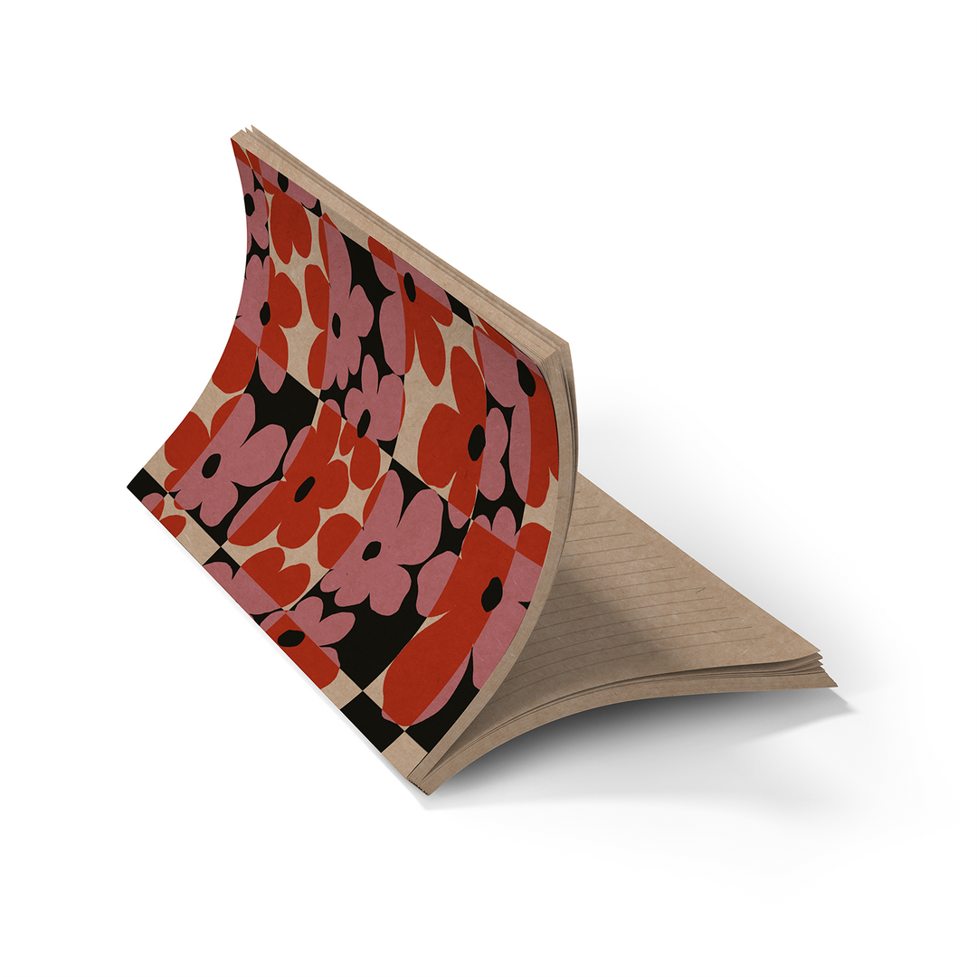 Denik - Checkered Kraft Layflat Notebook  KLC2659KL
