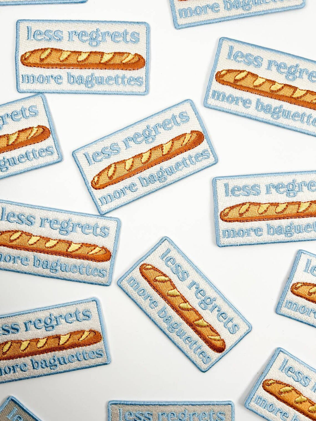 Field Trip Threads - Less Regrets More Baguettes Embroidered Iron-On Patch Baking