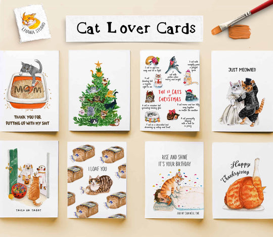 Liyana Studio - Thank You Bag Cat - Funny Thank You Card: Single