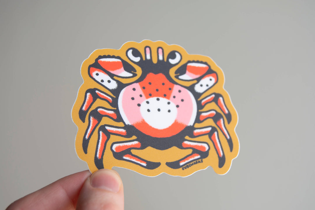 Curlworks - Crab - 3" Vinyl Sticker