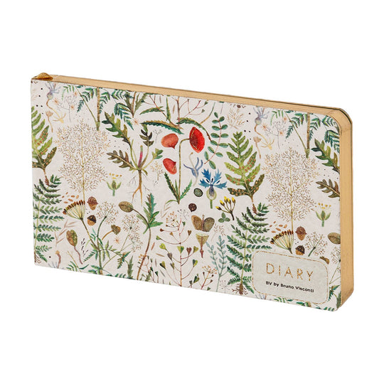 BV by Bruno Visconti - Horizontal Vegan Leather Weekly Planner - Greens and Flowers