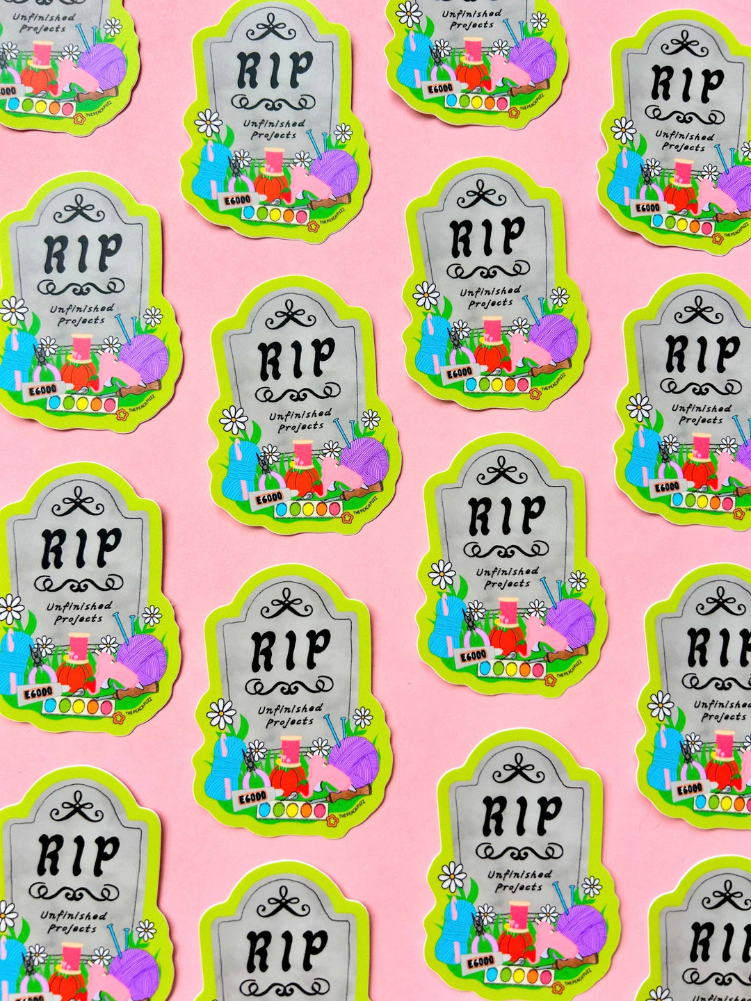The Peach Fuzz - R.I.P. Unfinished Projects Sticker