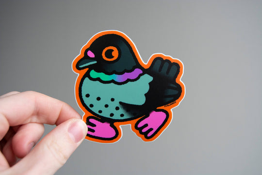 Curlworks - Pigeon - 3" Vinyl Sticker