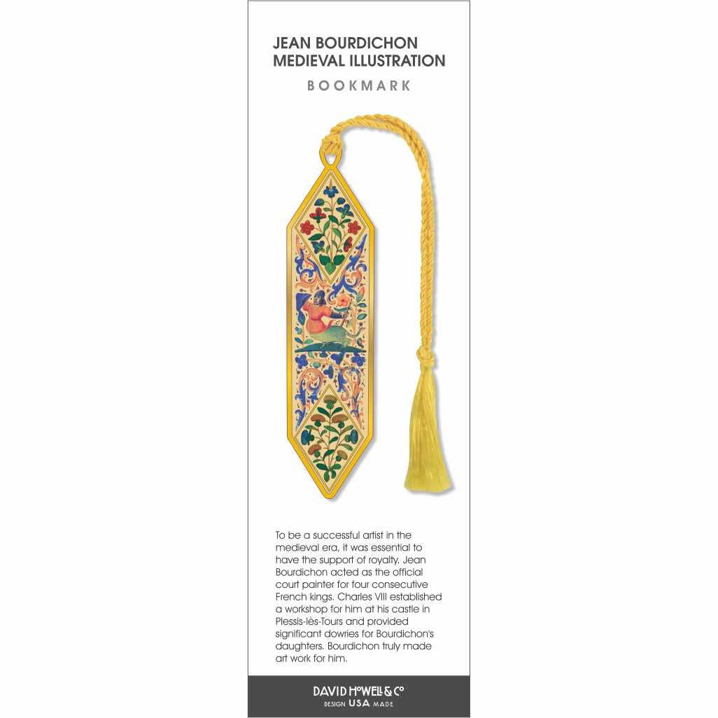 David Howell and Company - Medieval Illustration Metal Bookmark, Made in USA