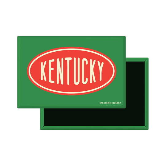 Acme Local - Vintage Oval Rectangle Magnet: Sky Blue with Cream Oval