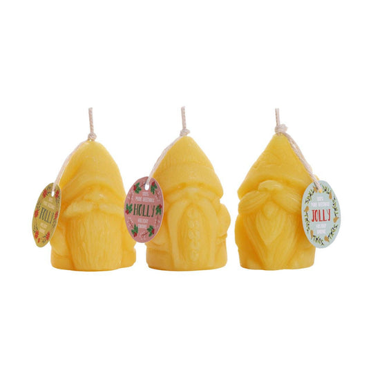 Big Dipper Wax Works - Holiday Gnome Candles – 100% Beeswax – 3-Pack Gift Set