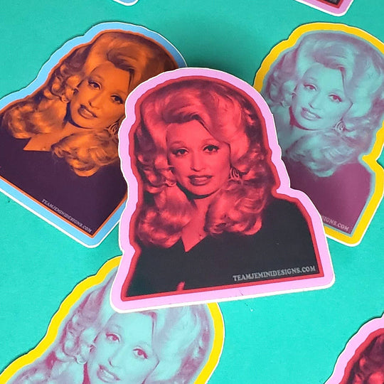 TEAM JEMINI DESIGNS - MULTI-COLORED DOLLY STICKER: PINK