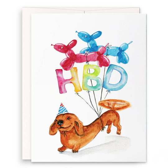 Liyana Studio - Wiener HBD Party Balloons - Funny Birthday Card