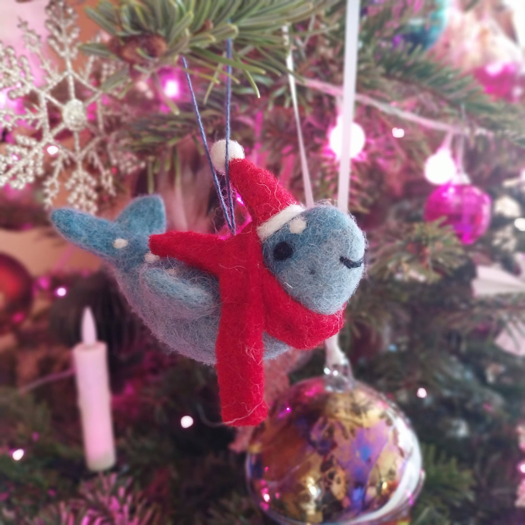 Felt So Good - Handmade Felt Christmas Humpback Whale Decoration