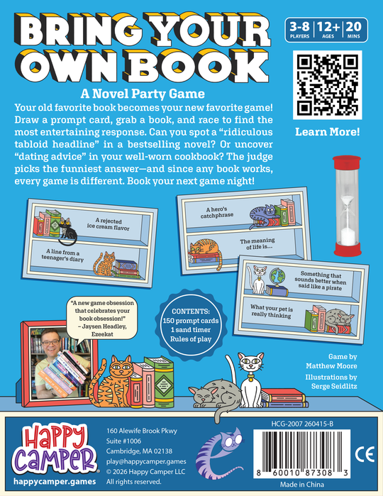 Happy Camper - Bring Your Own Book - A Novel Party Game - Bookish Gift