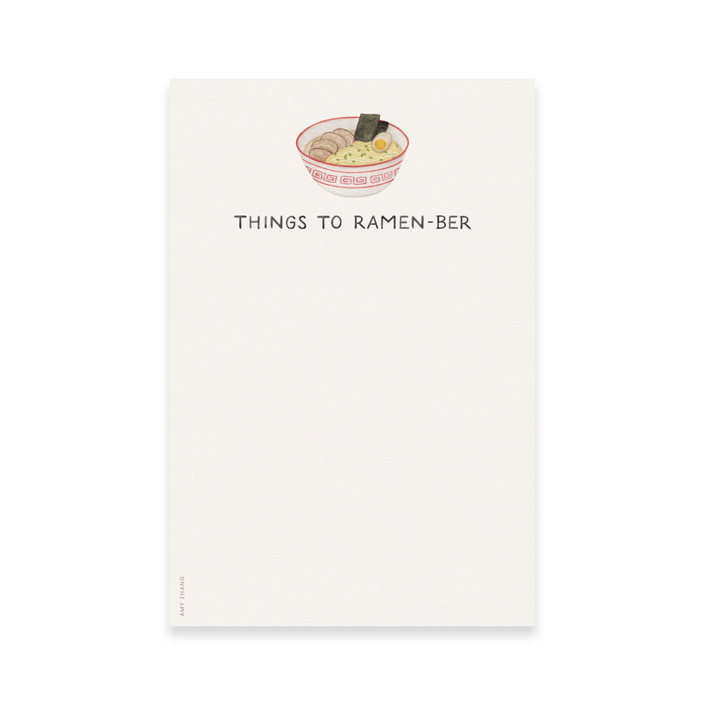 Amy Zhang - Things To Ramen-ber — Asian Food Noodle Pun Notepad