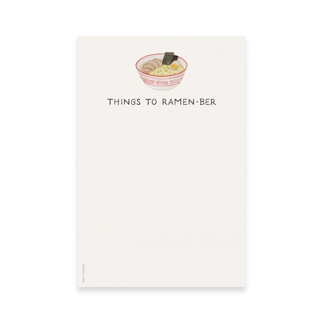 Amy Zhang - Things To Ramen-ber — Asian Food Noodle Pun Notepad