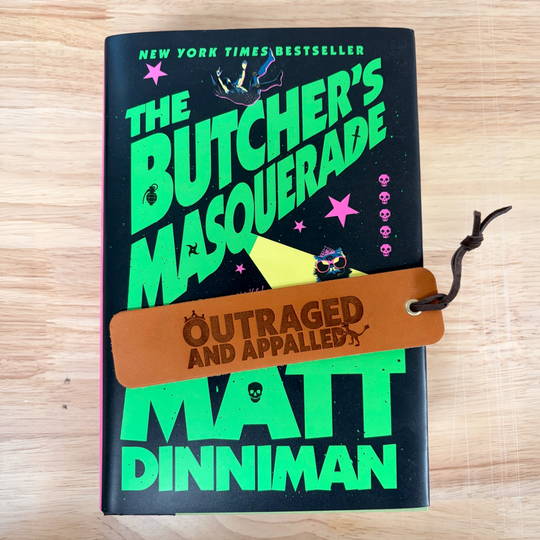 Queen Anne Chonk & Co - Outraged And Appalled Leather Bookmark | Dungeon Crawler Carl Fan Art