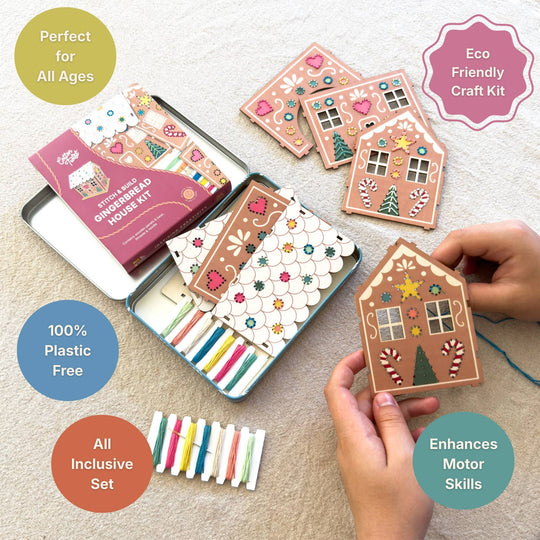 Cotton Twist (WE PREPAY ALL USA DUTIES) - Stitch & Build Gingerbread House Kit