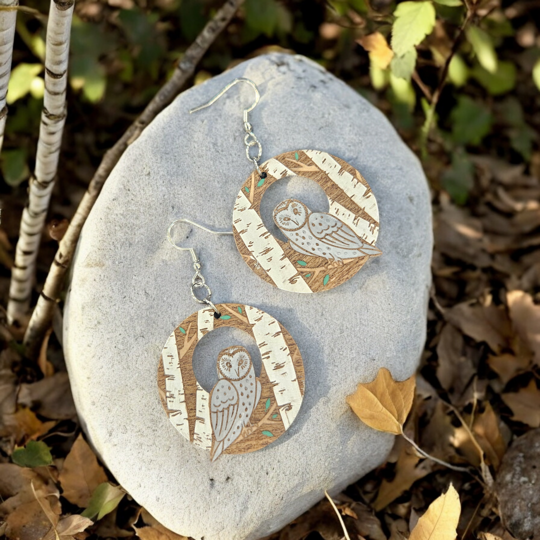 Sadie J. & Co. - BIRCH OWL | Dangle Earrings