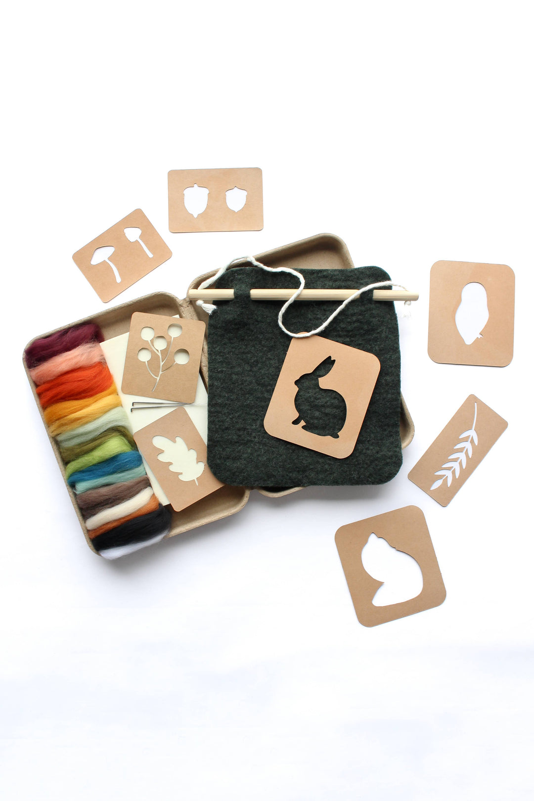 Sheep Creek Studio - 8"x8" Woodland Banner Felting Kit 