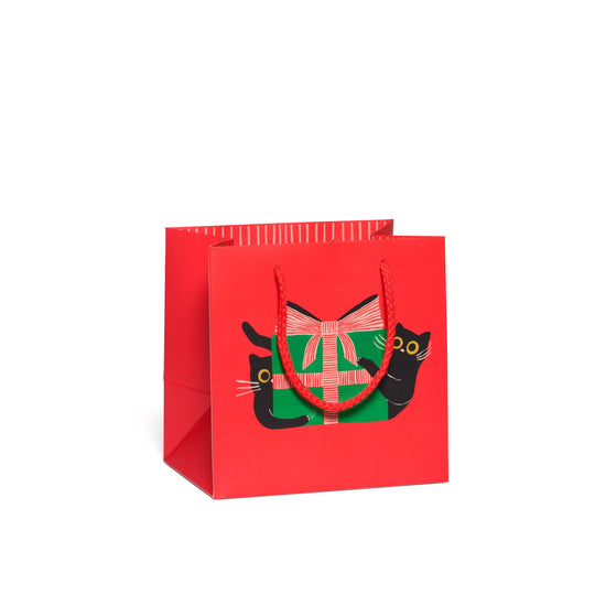 Red Cap Cards - Holiday Black Cat gift bags: Medium