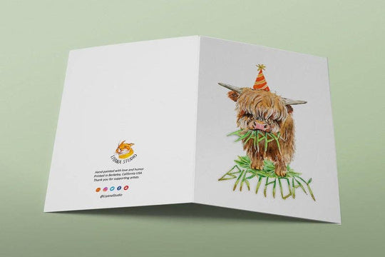 Liyana Studio - Herbivore Cow Birthday - Funny Birthday Card