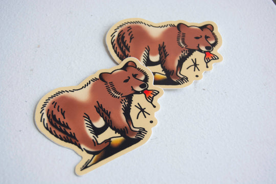 Curlworks - Bear Vinyl Sticker