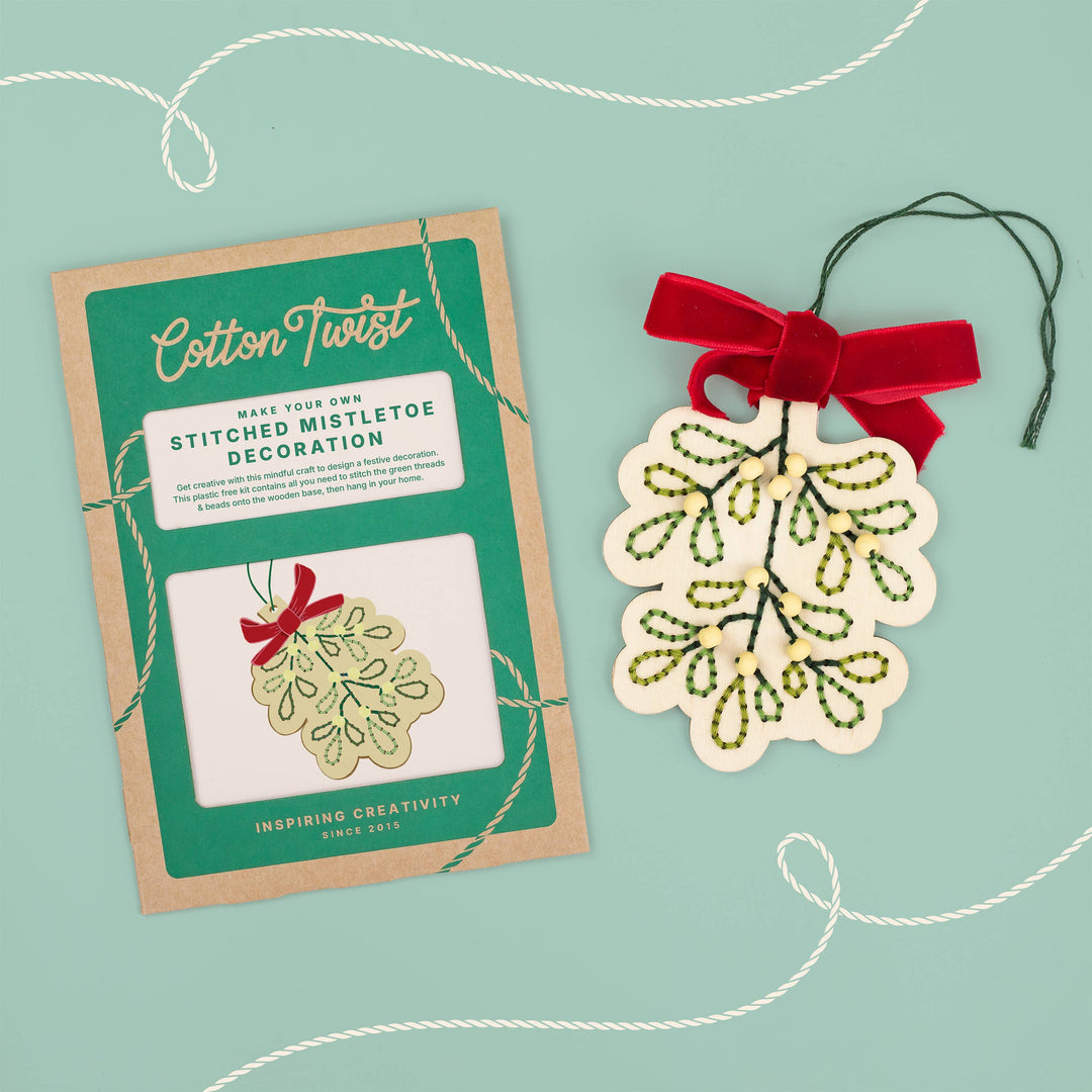 Cotton Twist (WE PREPAY ALL USA DUTIES) - Make Your Own Stitched Mistletoe Decoration