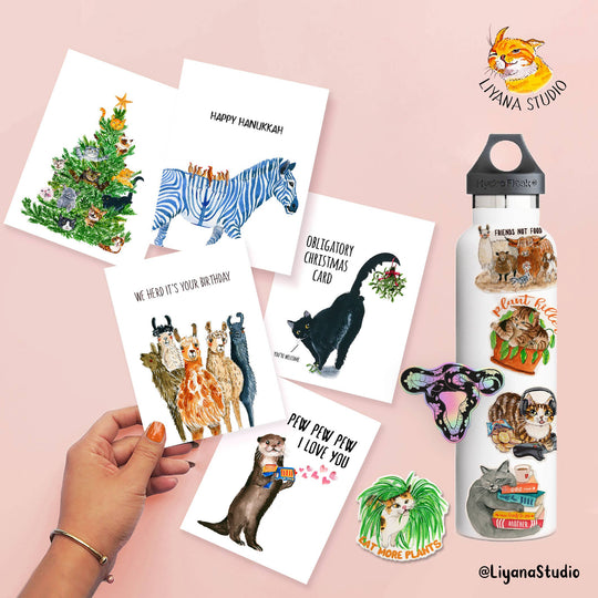 Liyana Studio - Camping Tent Bear - Funny Birthday Card
