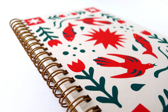Middle Dune - Folk Flower Notebook, MD: Lined