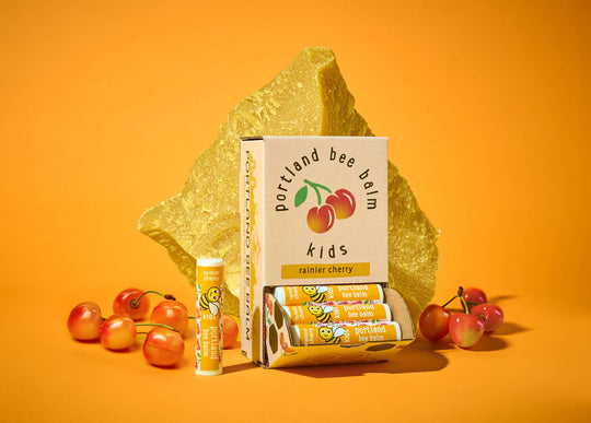 Portland Bee Balm - Kids Beeswax Lip Balm Display – Cherry (24-Count)