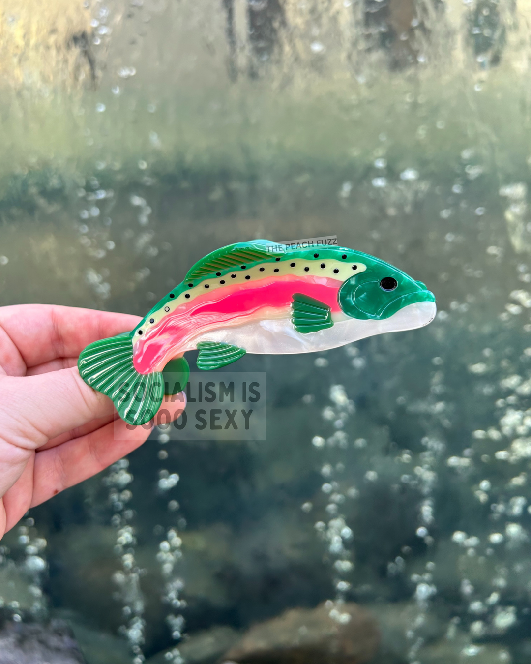The Peach Fuzz - Rainbow Trout Hair Claw: Perfect