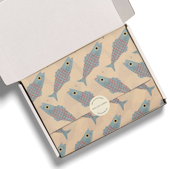 Red Cap Cards - Herring tissue paper: 5 Sheets