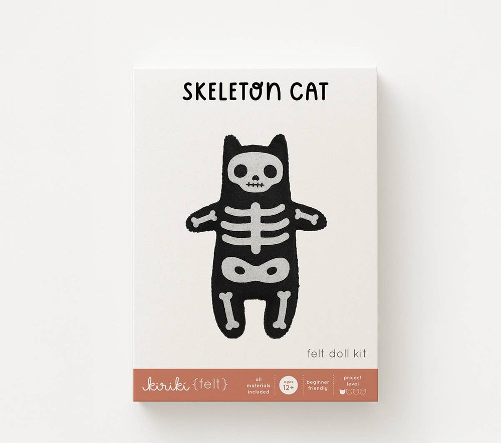 Kiriki Press - Skeleton Cat Felt Doll Kit