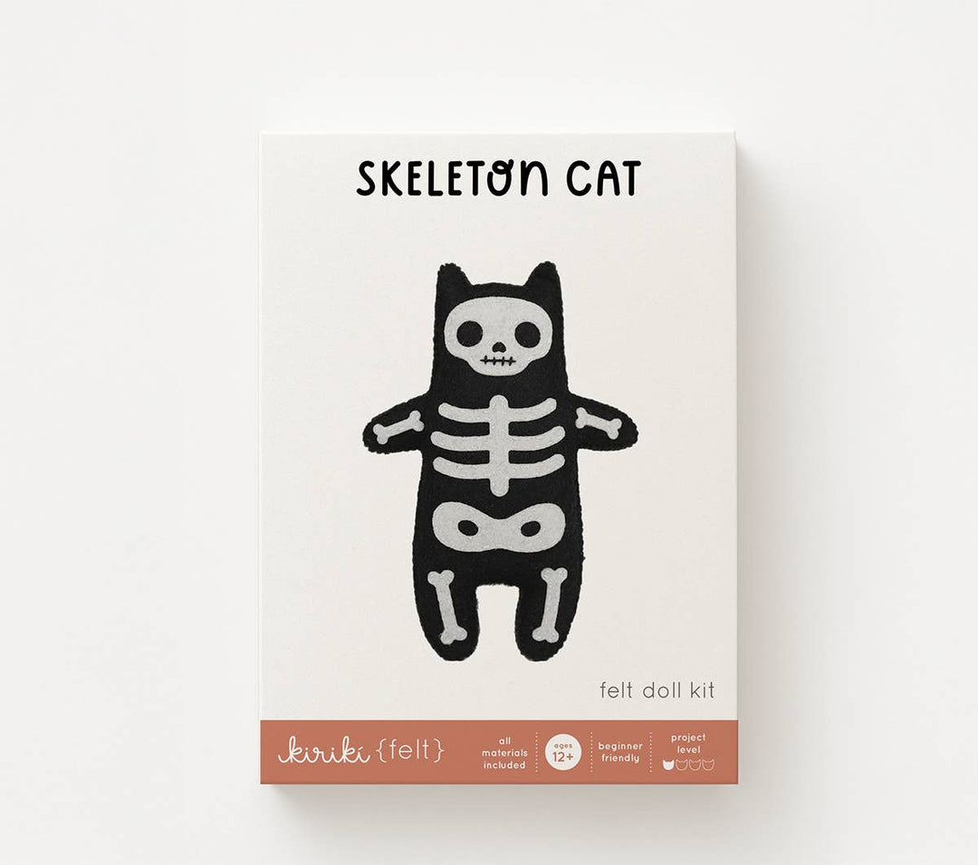 Kiriki Press - Skeleton Cat Felt Doll Kit