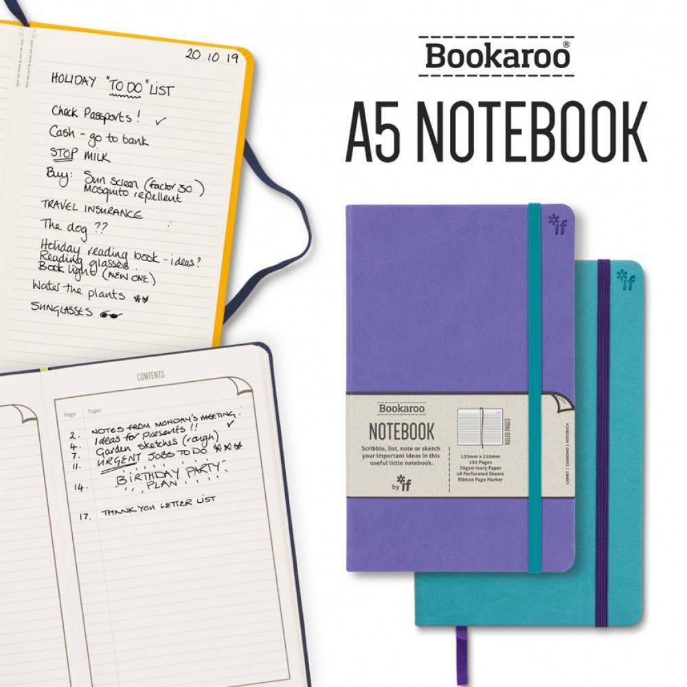 if USA - Bookaroo A5 Notebook: Aubergine