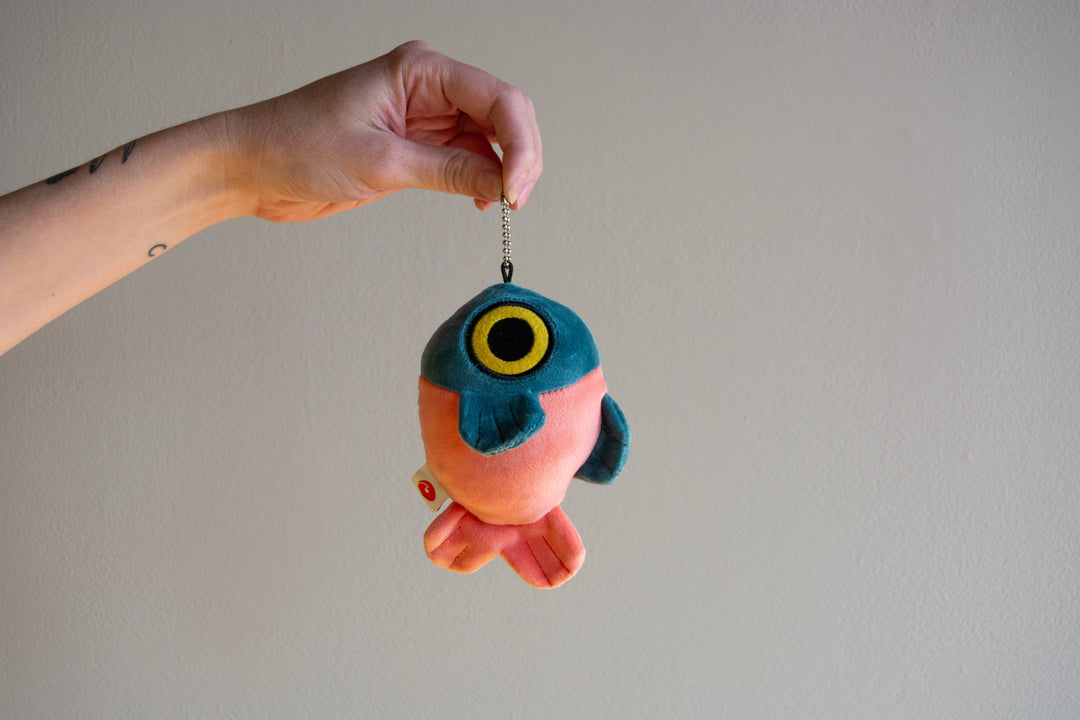 Curlworks - Mochi Fish Fry Plush Keychain - Coral and Dark Green