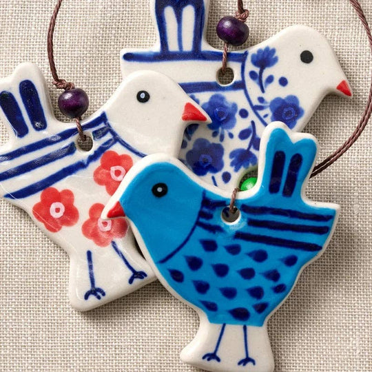 Ten Thousand Villages - Hand Painted Ceramic Bird Ornament