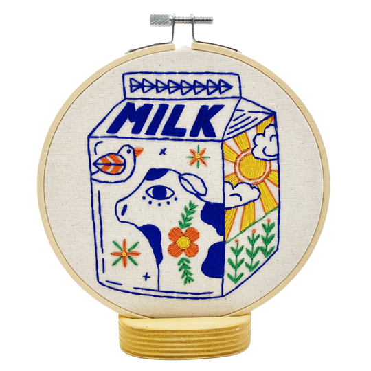 Hook Line & Tinker Embroidery Kits USA - Milk Complete Embroidery Kit