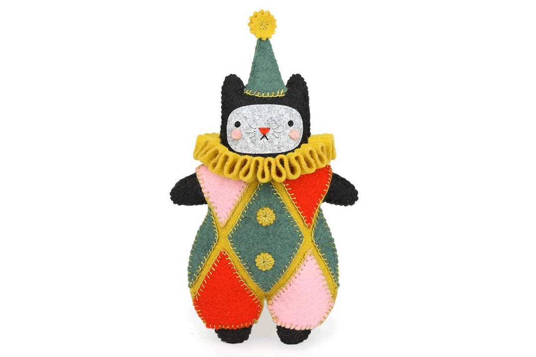 Kiriki Press - Harlequin Cat Felt Doll Kit