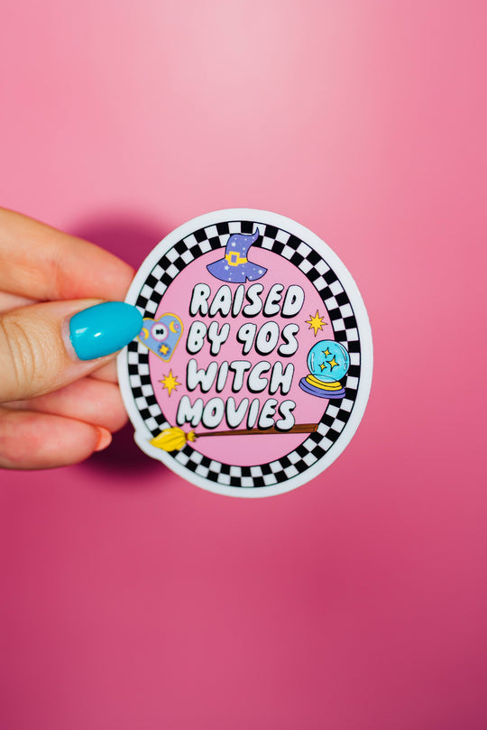 ShopSourSweetener - Raised By 90s Witch Movies Sticker, Halloween Spooky Season