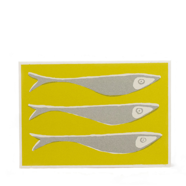 Cambridge Imprint - Card Fish Grey and Yellow