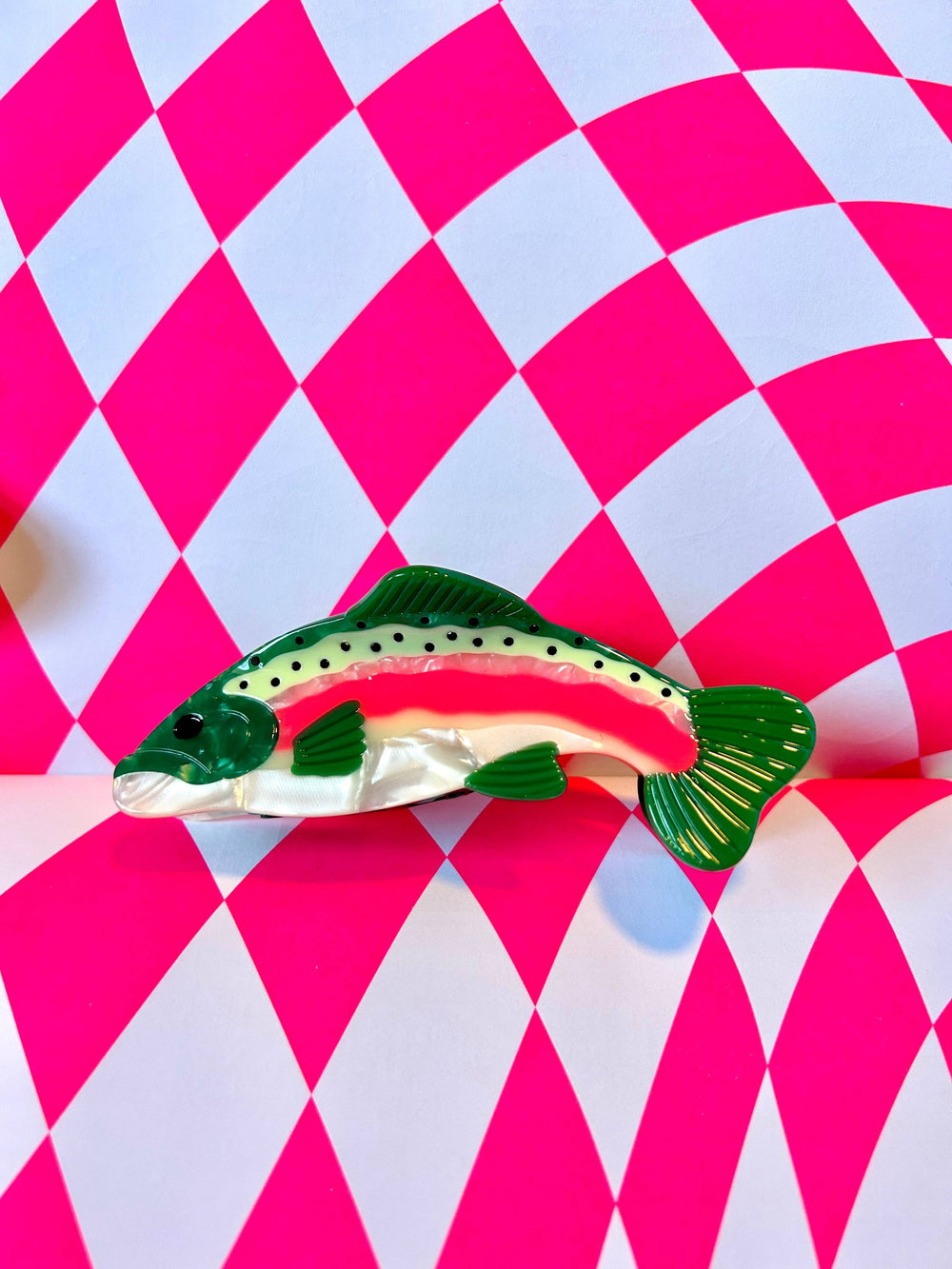 The Peach Fuzz - Rainbow Trout Hair Claw: Perfect