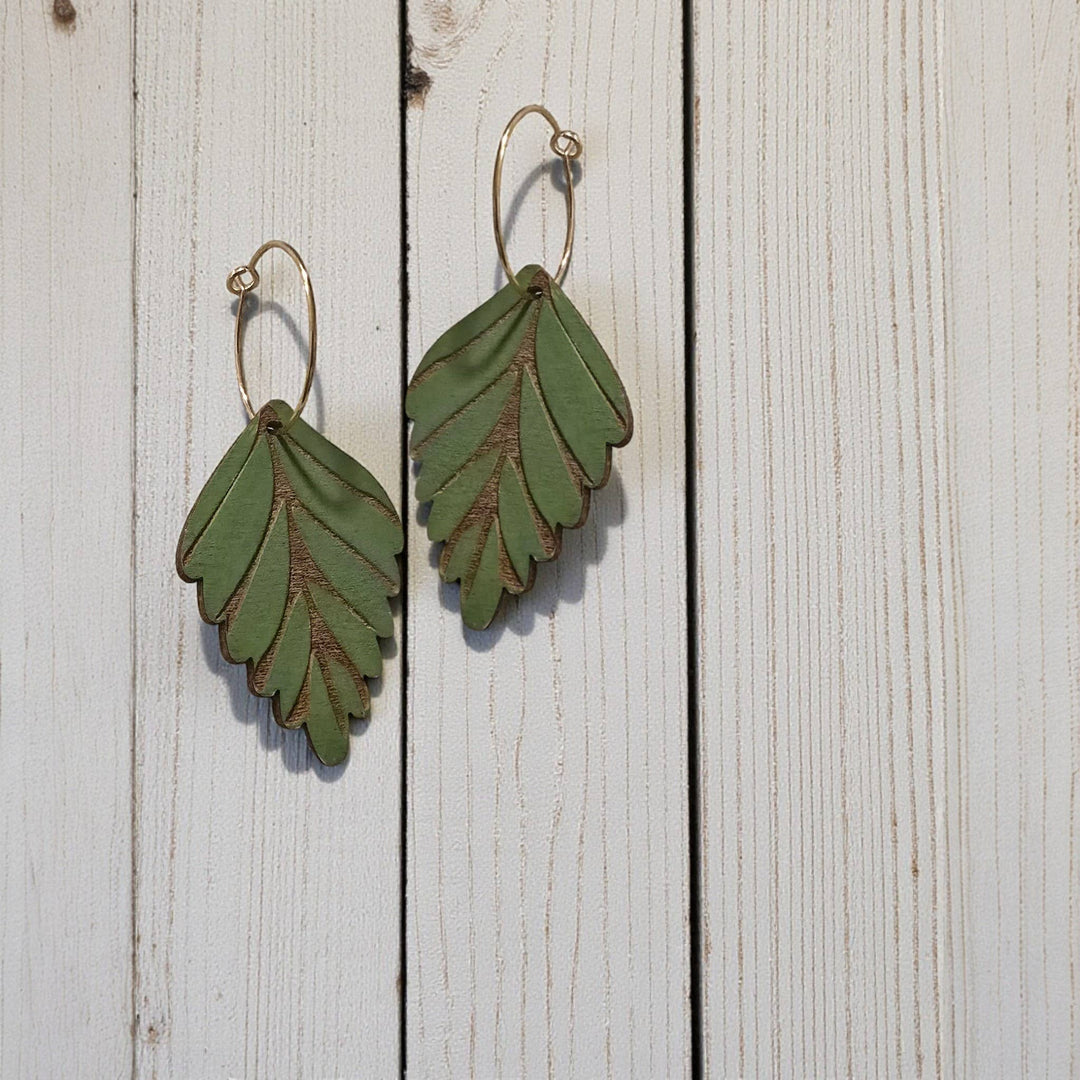 Sadie J. & Co. - WILD FERN | Hoop Earrings: Gold