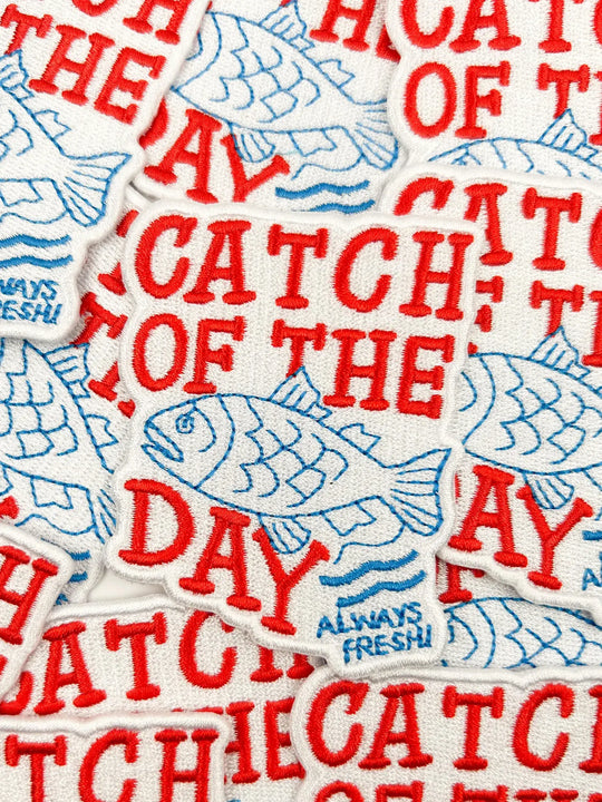 Field Trip Threads - Catch of the Day Patch – Fun Embroidered Iron On Coastal
