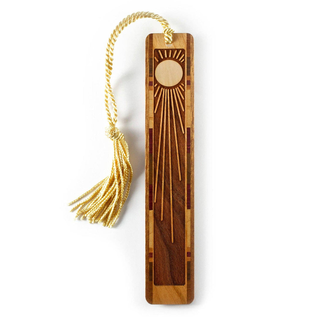 Mitercraft - Sun Rays Sunshine Handmade Engraved Wooden Bookmark