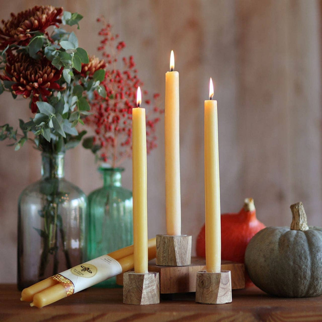 Big Dipper Wax Works - Taper Candles – 100% Pure Beeswax – 4 New Colors: Garnet / Standard (12" x 7/8")