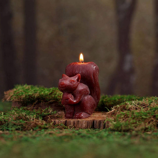 Big Dipper Wax Works - Squirrel Candle – 100% Pure Beeswax – Hand-Sculpted