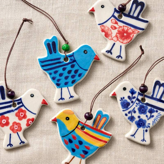 Ten Thousand Villages - Hand Painted Ceramic Bird Ornament
