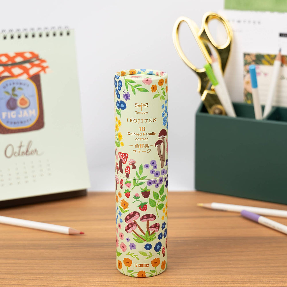 Tombow - Irojiten Colored Pencils Desk Cup, Cottage