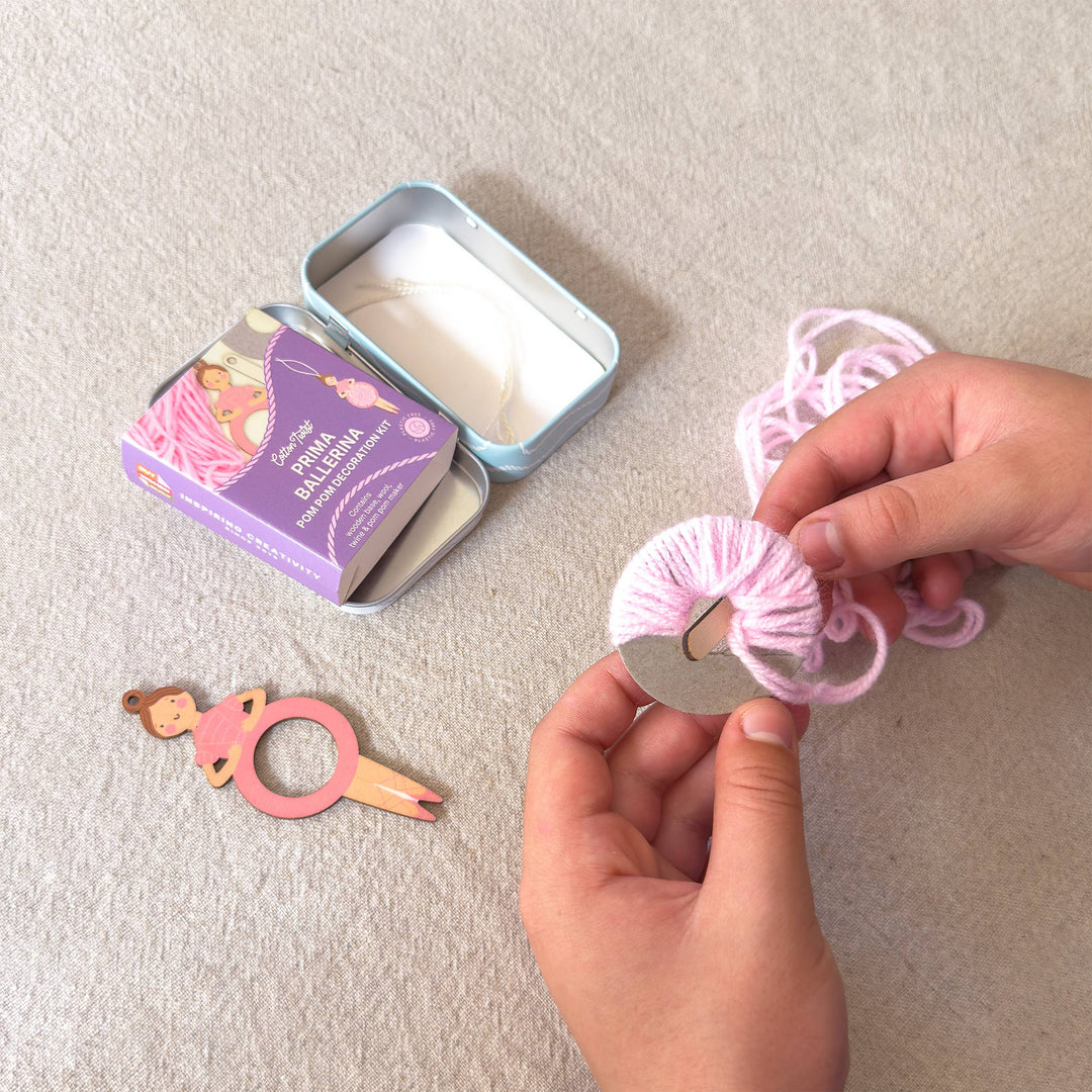 Cotton Twist (WE PREPAY ALL USA DUTIES) - Make Your Own Pom Pom Ballerina Decoration Kit