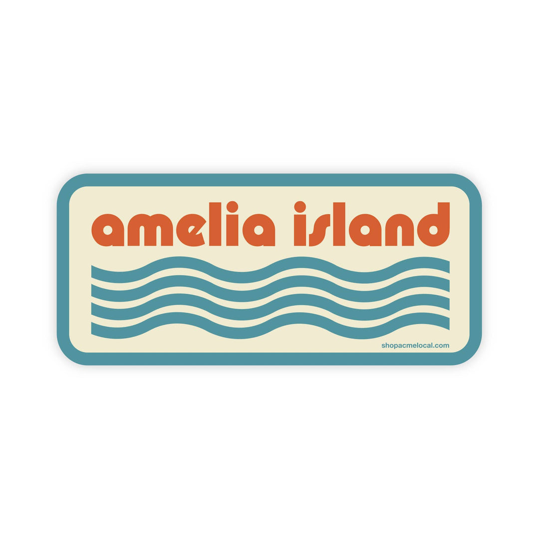 Acme Local - Waves Customizable Sticker: Cream and Blue
